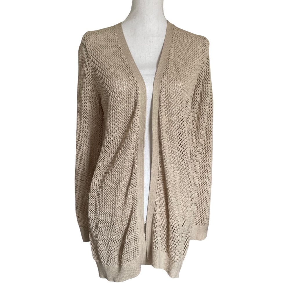 Lagenlook Open Knit Cardigan EUC M Workshop Republic Open Front Long Sleeve